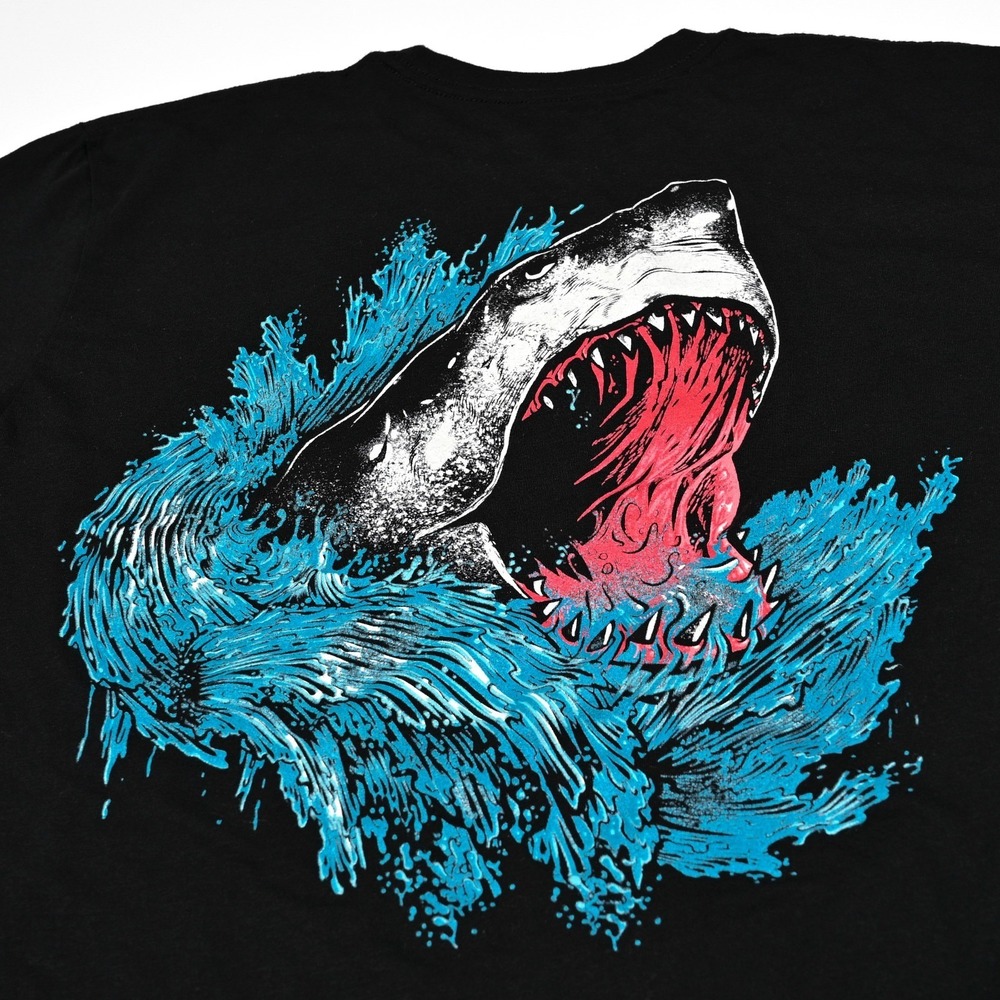 Authentic Rogan ONNIT Logo T-Shirt Mens Black Medium Shark Waves Graphic